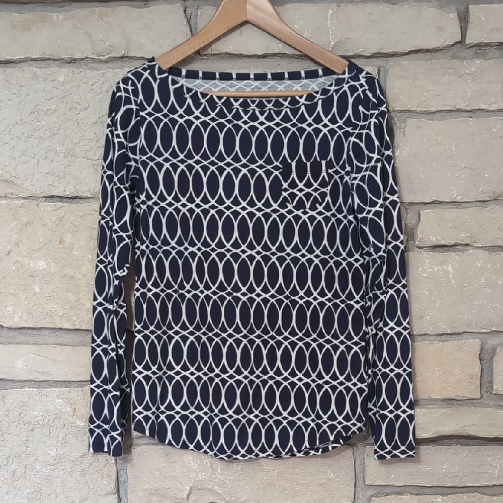 $10 Bundled! Lilly Pulitzer Navy and White Patterned Blouse
